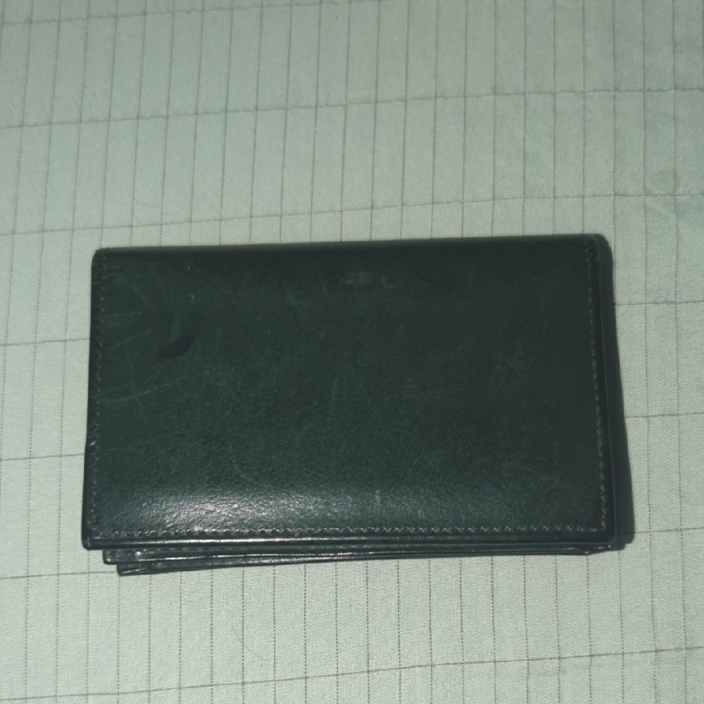 Vintage Coach Classic Dark Pine Green Leather Wallet